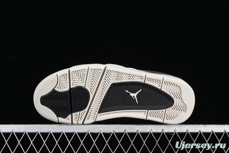 Nike Air Jordan 4 Remastered Sneakers in Black, Light Bone, and Dark Gray - FQ7939-001