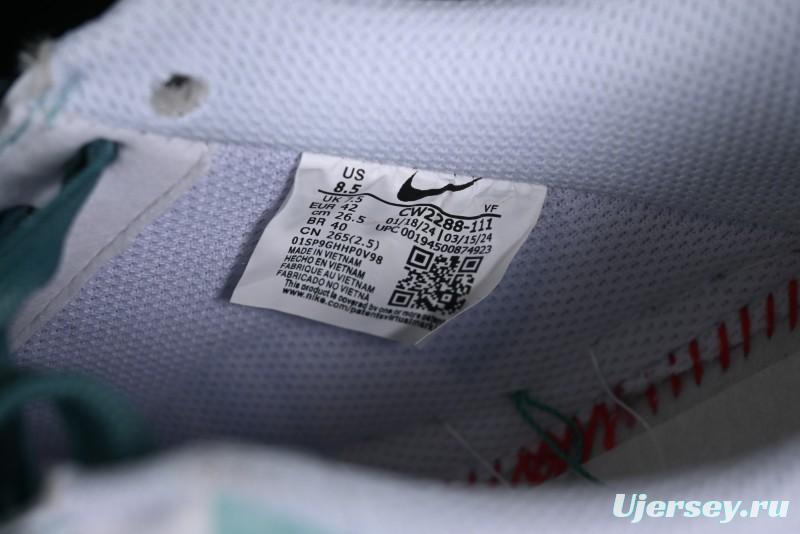 Nike Air Force 1 '07 Low Witch Collaboration Custom Leather Sneakers with Skull and Gradient White-Green Design - CW2288-111