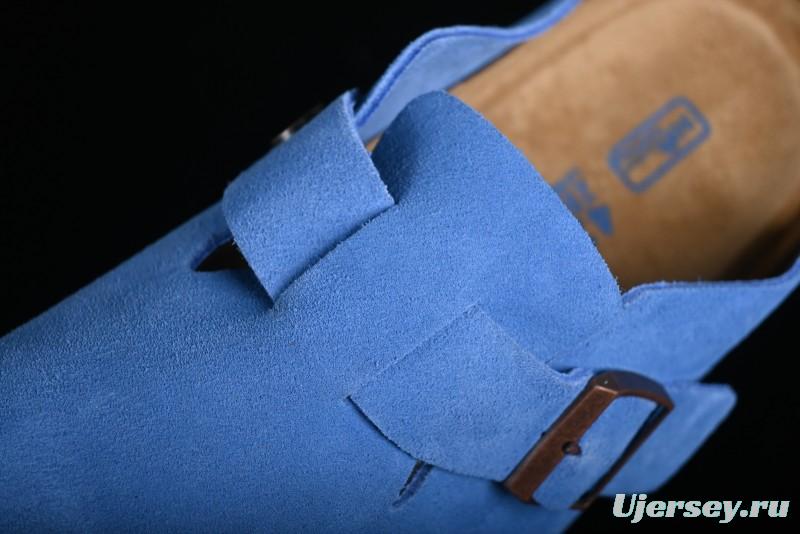 Birkenstock Arizona Soft Footbed Sandals with Suede Leather and Lambswool Lining - Original Blue