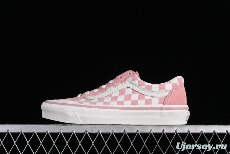 Vans Old Skool Reissue 136 Pink Checkerboard Low Top Retro Canvas Shoes - VN000MT6EBQ