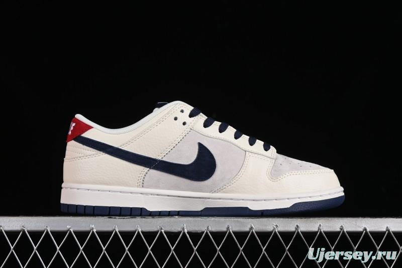 Nike SB Dunk Low LV Collaboration - Suede Navy Blue Anniversary High-End Custom Low-Top Casual Sneakers - FC1688-134