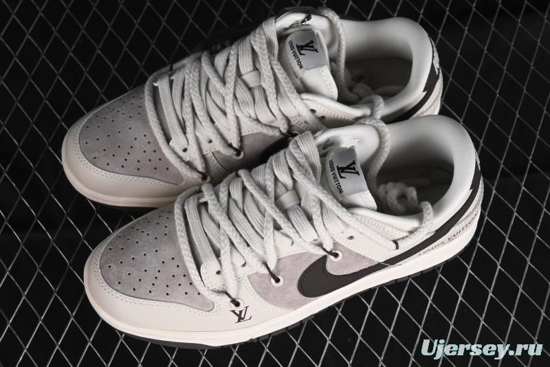 Nike SB Dunk Low LV Collaboration - Coffee Pig Anniversary High-End Custom Low-Top Casual Skate Shoes - XX2025-328