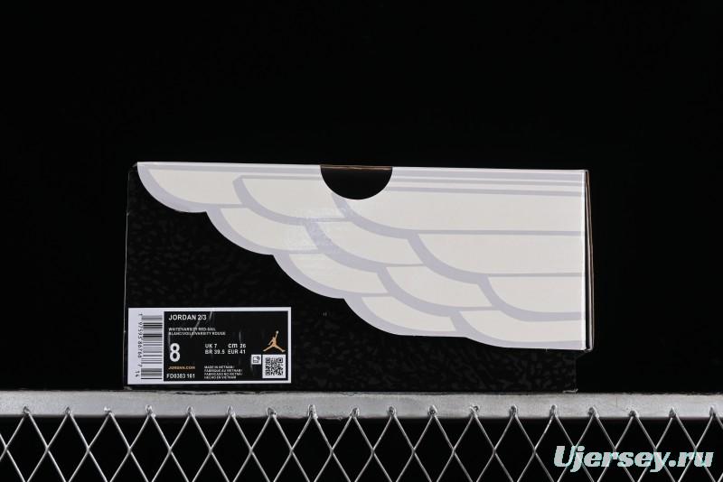 Nike Air Jordan 2/3 Retro Low Top Basketball Shoes in White and Red - FD0383-161