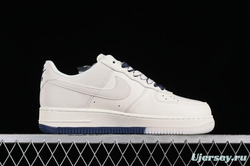 Nike Air Force 1 '07 Low Supreme Collaboration - White Blue Color Block Low-Top Casual Sneakers - XZ6188-001