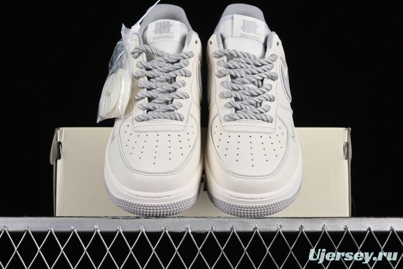 Nike Undefeated Air Force 1'07 Low Casual Sneakers in Beige Hemp with Reflective Details - UT2023-203