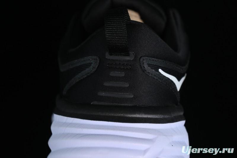 HOKA ONE ONE Bondi 8 Functional Cushioned Running Shoes with Engineered Mesh Upper - 1123202 BWHT