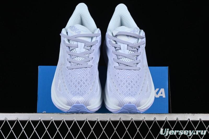 HOKA ONE ONE Clifton 9 Lightweight Knit Mesh Running Shoes with Enhanced Cushioning - 1127896 EHR