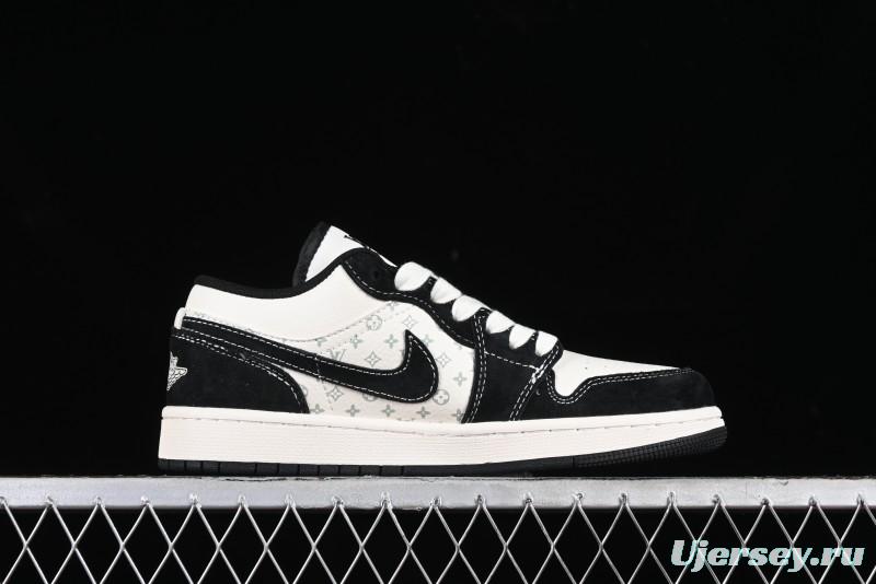 Nike Air Jordan 1 Low LV Collaboration - Black Warrior Custom High-End Basketball Shoes - SJ9950-007