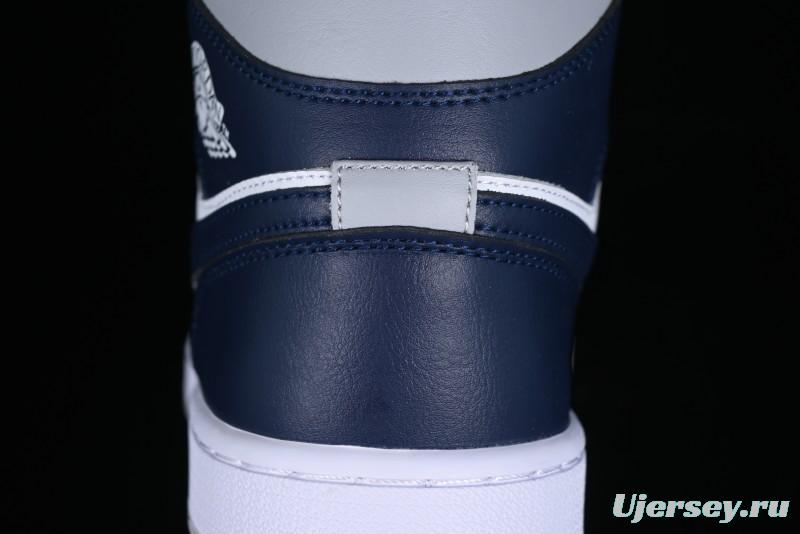 Nike Air Jordan 1 Mid AJ1 Basketball Shoes in Grey Blue - DQ8426-104