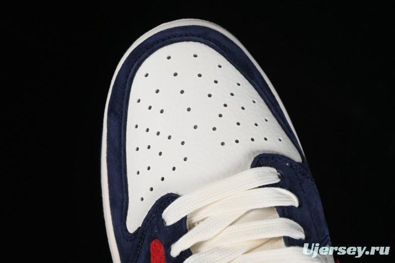 Nike Travis Scott x Fragment Design x Jordan Air Jordan 1 Low OG SP AJ1 LV Blue Red Low-top Casual Sneakers - YQ2088-670