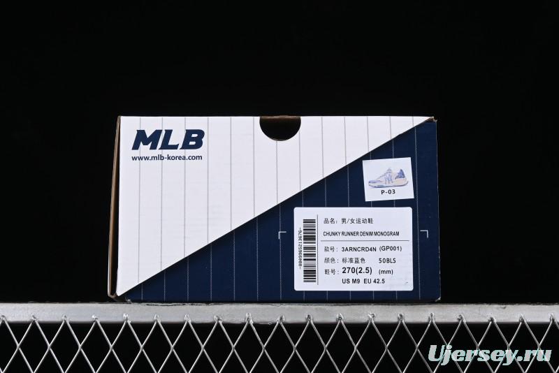 New York Yankees MLB Chunky Runner Denim Monogram Lightweight Casual Sneakers - 3ARNCRD4N50BLS