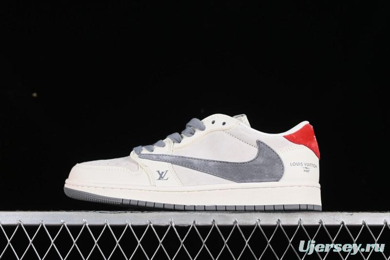 Nike Travis Scott x Fragment Design x Air Jordan 1 Low OG SP AJ1 LV Collaboration Casual Sneakers - XY2688-103