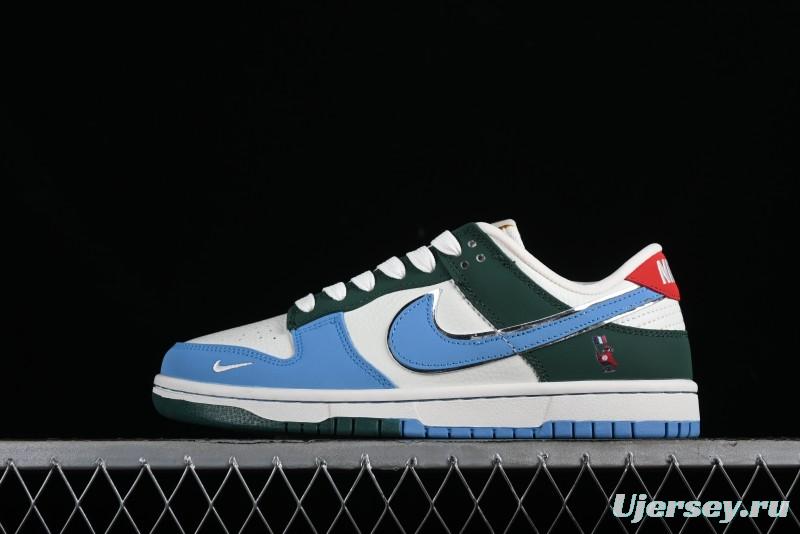 Nike SB Dunk Low Paris Olympics Limited Edition - Blue Green Color Blocking Low-Top Casual Skate Shoes - JH8310-952