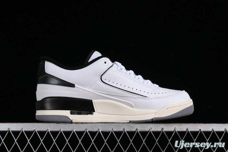 Nike Air Jordan 2/3 Retro Low-Top Basketball Shoes in White/Black - FD0383-100