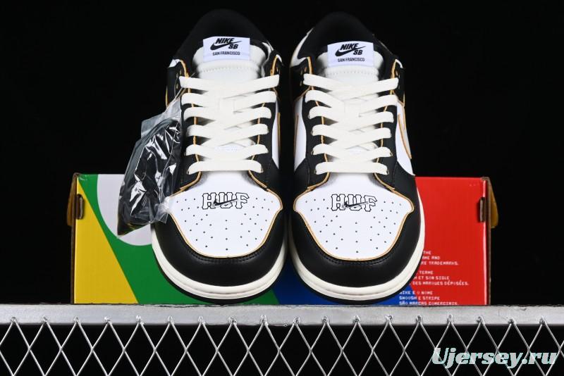 Nike HUF x SB Dunk Low "San Francisco" Black White Panda Skateboarding Shoes - FD8775-001