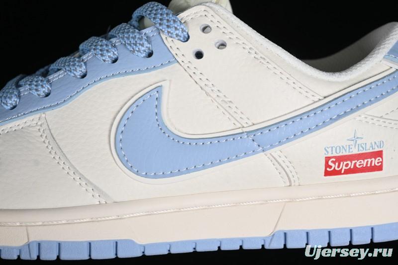 Nike Supreme x SB Dunk Low Stone Island Collaboration - Azure Starry Sky Anniversary High-End Custom Low-Top Casual Sneakers - BB9866-001