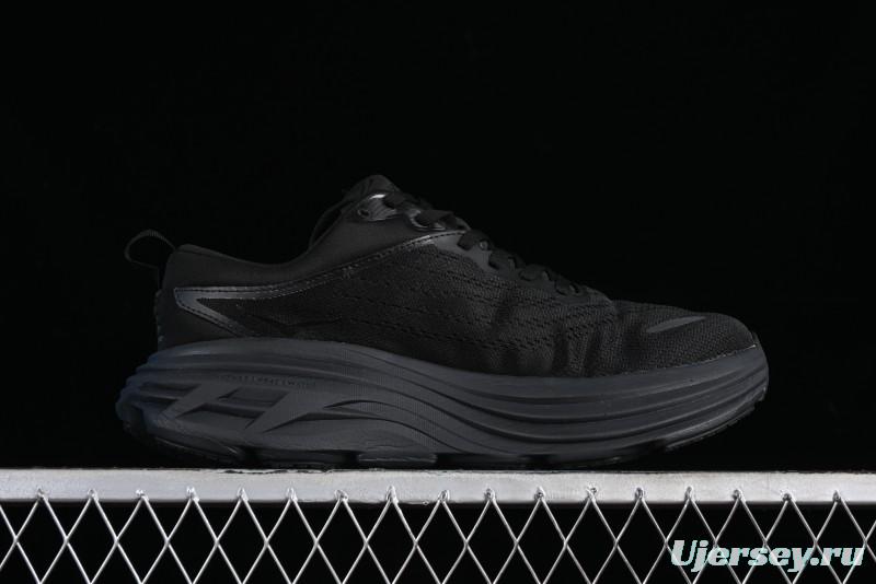 HOKA ONE ONE Bondi 8 Functional Cushioned Running Shoes with Engineered Mesh Upper - 1123202 BBLC