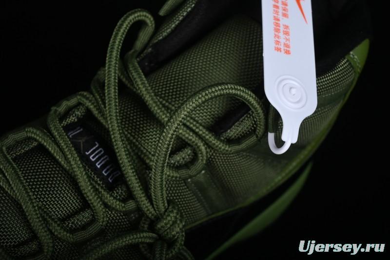 Nike Air Jordan 11 Retro High Top Basketball Shoes in Black Green - CT8012-300