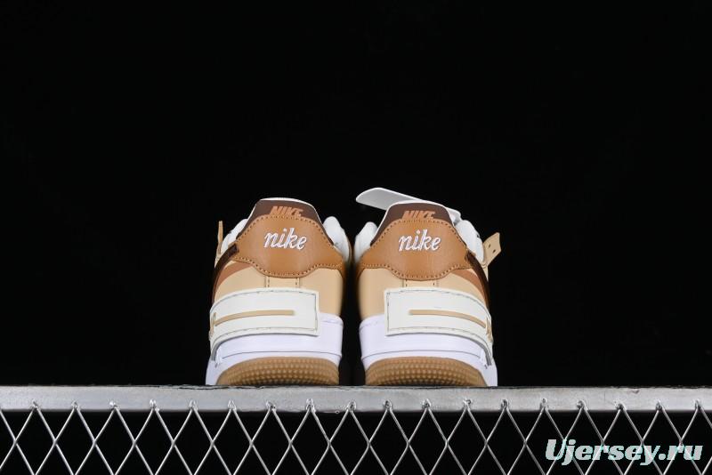 Nike Air Force 1 Shadow Low-Top Sneakers with Lightweight EVA Midsole and Anti-Slip RB Rubber Outsole - DZ1847-106