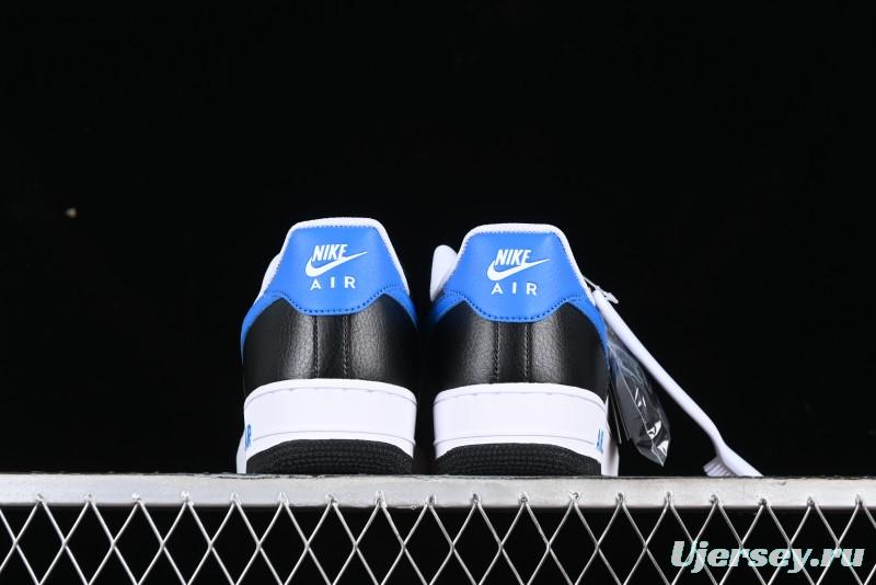 Nike Air Force 1 '07 Low White Black Blue Color Block Casual Sneakers - FN8008-001