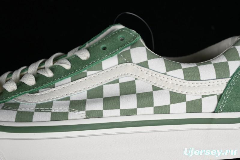 Vans Old Skool Reissue 136 Checkerboard Green Retro Canvas Shoes - VN000MT6V0N