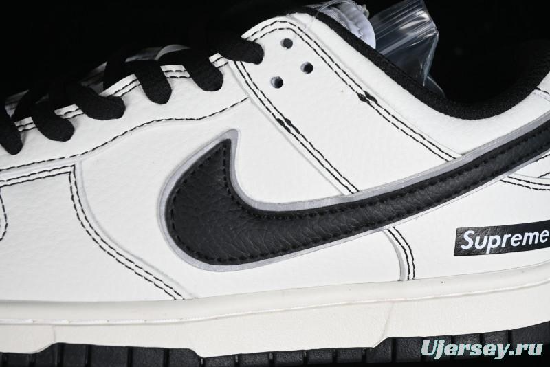 Nike Supreme x SB Dunk Low Casual Skate Shoes in Black and Beige - RM2308-237