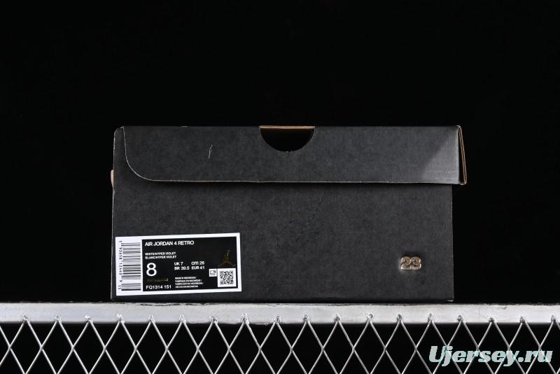 Nike Air Jordan 4 Retro Sneakers with Hyper Violet Accents - FQ1314-151