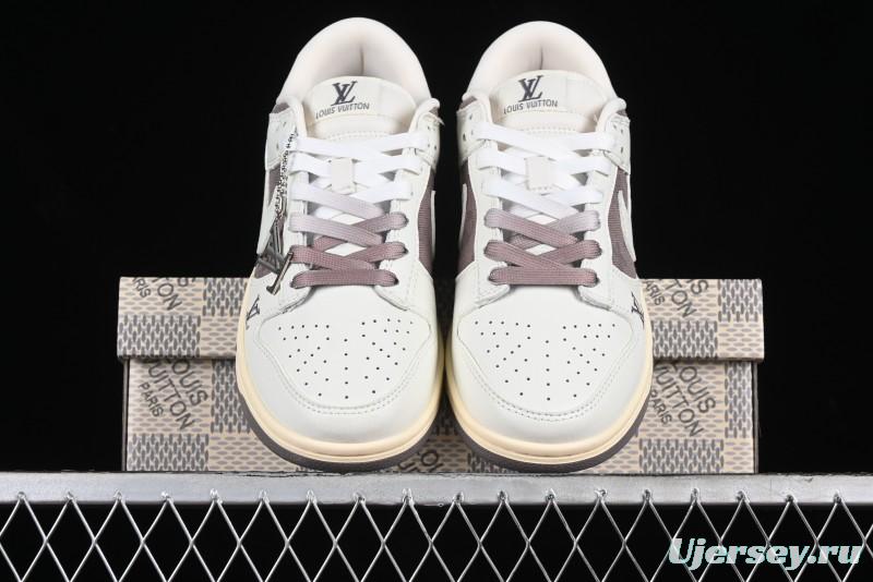 Nike SB Dunk Low LV Collaboration - Denim Patchwork Anniversary High-End Custom Low-Top Casual Sneakers - JH8310-956