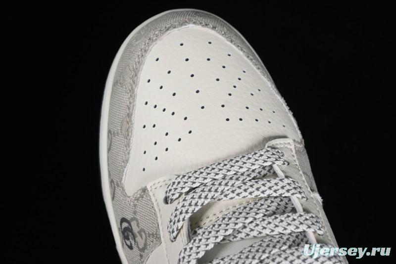 Nike SB Dunk Low Gucci Collaboration - Smoke Grey Anniversary Custom Low-Top Casual Sneakers - CF3688-003