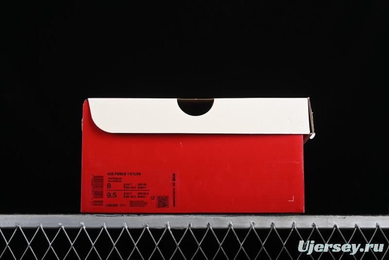 Nike Air Force 1 '07 Low Casual Sneakers with Anime-inspired Blue Spray Paint Design - CW2288-111