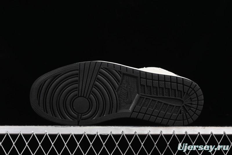 Nike Travis Scott x Fragment Design x Air Jordan 1 Low OG SP AJ1 MLB Collaboration - NY Black Print Low Top Casual Sneakers SJ2068-104