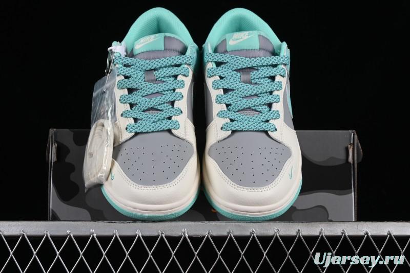 Nike SB Dunk Low BAPE Collaboration - Beige Grey Indigo Anniversary Custom Low-Top Casual Skate Shoes - BB8969-003