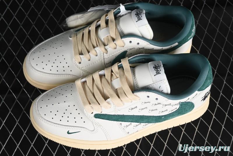 Nike Travis Scott x Fragment Design x Air Jordan 1 Low OG SP AJ1 Retro Sneakers with Unique Collaboration Details - YQ2088-669