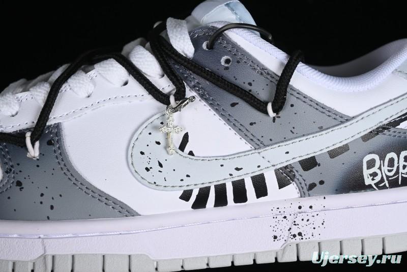 Nike Dunk Low SB Graffiti Halloween Cross Distressed Gradient Lace-Up Casual Skate Shoes - DV0831-101