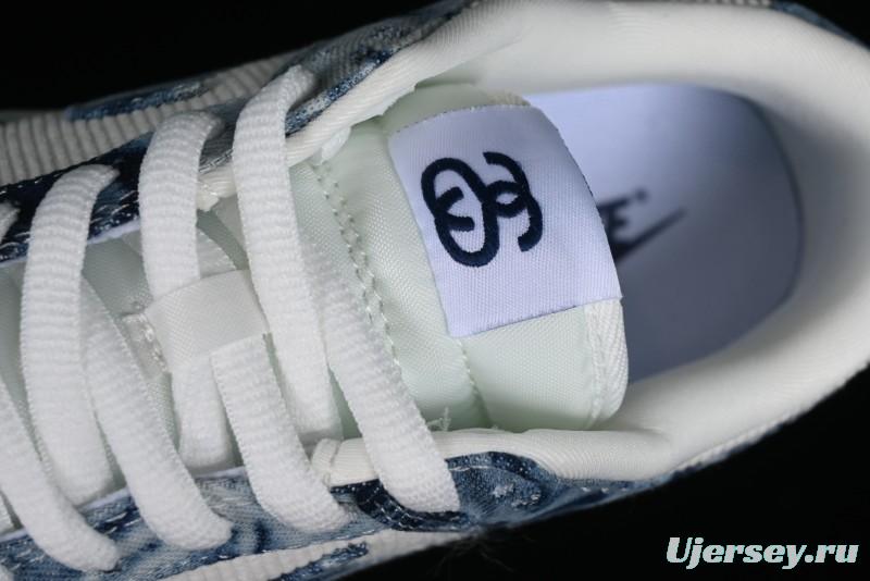 Nike SB Dunk Low Stussy Collaboration - Crystal Denim Anniversary Custom Low-Top Casual Skate Shoes - JH8039-937