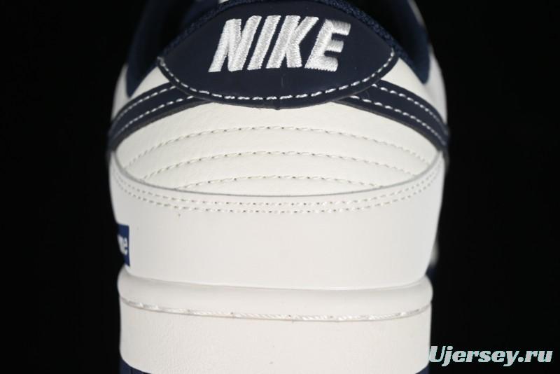 Nike SB Dunk Low Supreme Collaboration - Dark Blue Canvas Anniversary High-End Custom Low-Top Casual Skate Shoes - BB6698-511