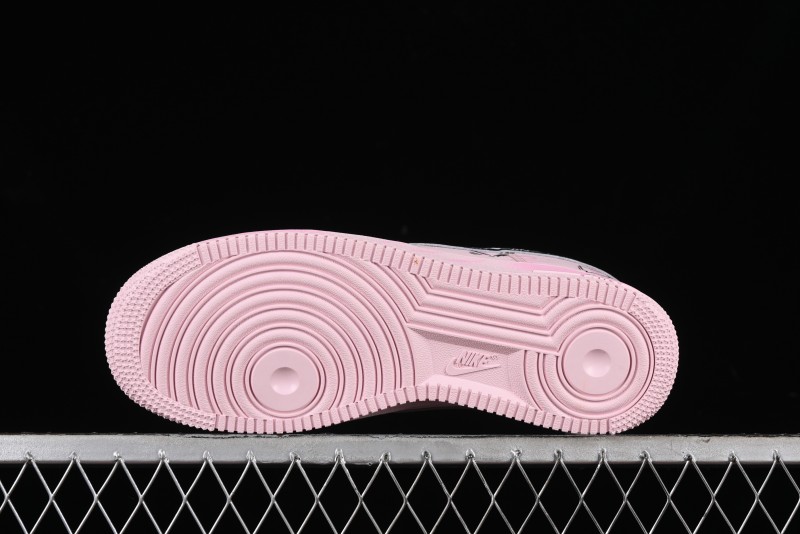 Nike Air Force 1 '07 Low Casual Sneakers with Anime-inspired Peach Pink Spray Design - CW2288-111