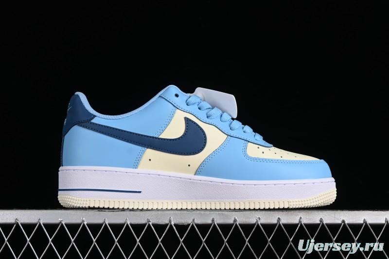 Nike Air Force 1 '07 Low White Blue Color Blocking Casual Sneakers - HF4837-407