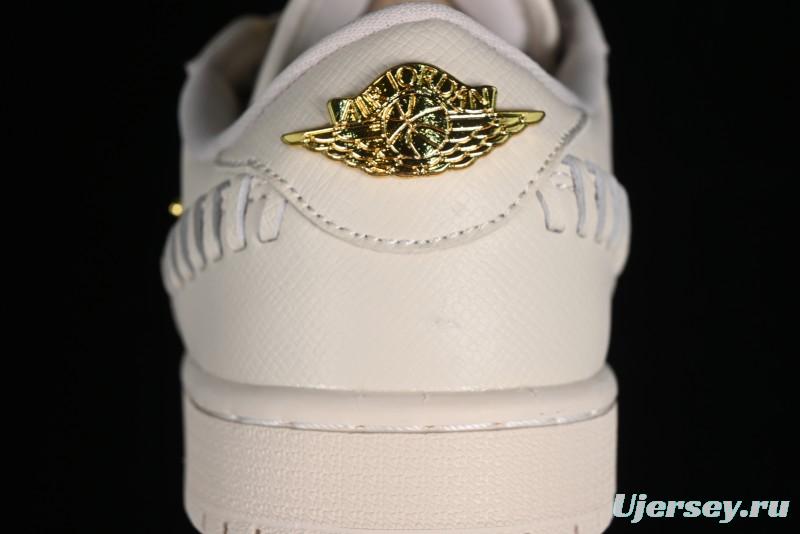 Nike Air Jordan 1 Low "Method of Make" Casual Sneakers in White Gold - FN5032-200