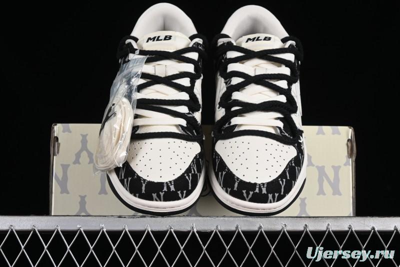 Nike SB Dunk Low MLB Strap Collaboration - Black Denim Print Anniversary Custom Low-Top Casual Sneakers - SJ2068-251