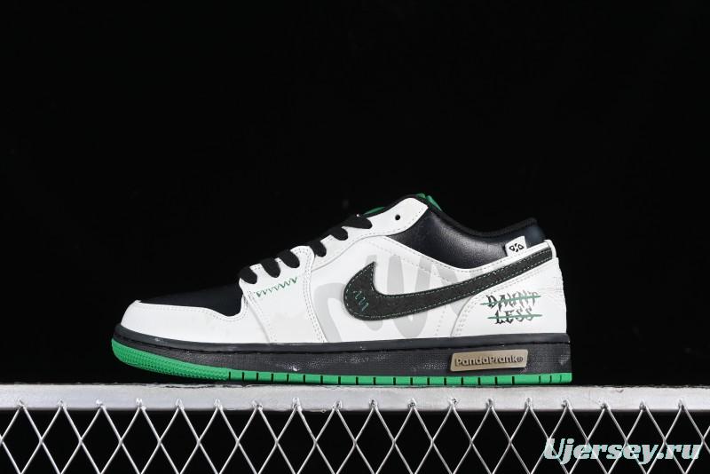 Nike Air Jordan 1 Low Retro Basketball Shoes with Panda Mischief Pioneer Rider Design - 553558-065