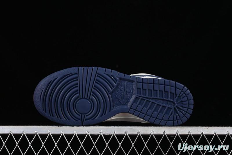 Nike SB Dunk Low LV Collaboration - Suede Navy Blue Anniversary High-End Custom Low-Top Casual Skate Shoes - FC1688-134