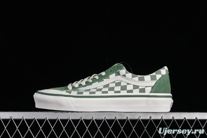 Vans Old Skool Reissue 136 Checkerboard Green Retro Canvas Shoes - VN000MT6V0N