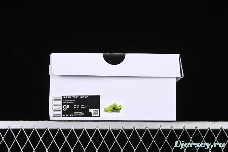 Nike Air Force 1 '07 Low Top Casual Sneakers in Firefly Green - FA2407-301