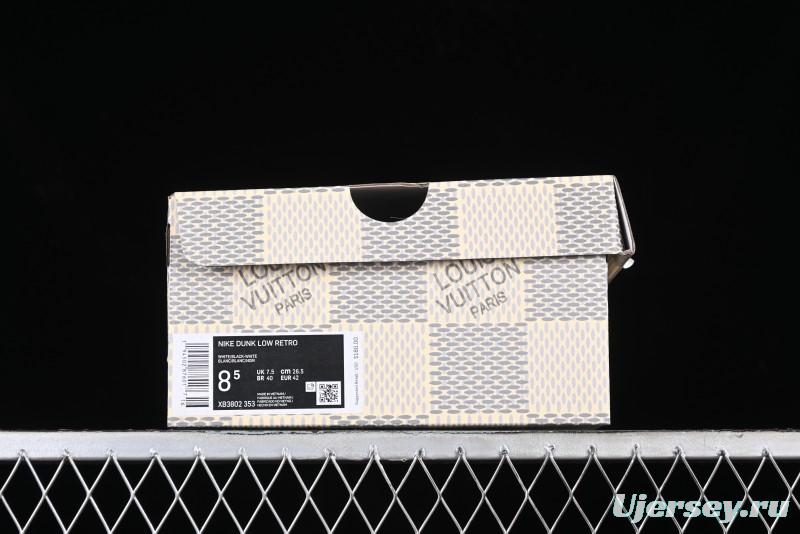 Nike SB Dunk Low LV Collaboration - Black Checkerboard Anniversary Custom Low-Top Casual Skate Shoes - XB3802-353