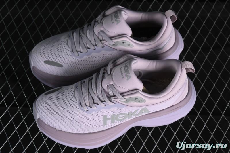 HOKA ONE ONE Bondi 8 Performance Cushion Running Shoes with Enhanced Support - 1127952 LMEL