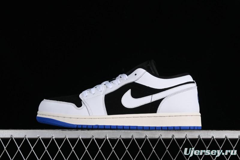 Nike Air Jordan 1 Low "Quai 54" Casual Sneakers in White Black Blue - HQ0764-001