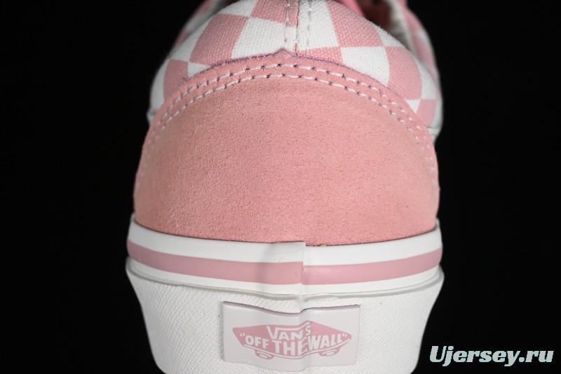 Vans Old Skool Reissue 136 Pink Checkerboard Low Top Retro Canvas Shoes - VN000MT6EBQ