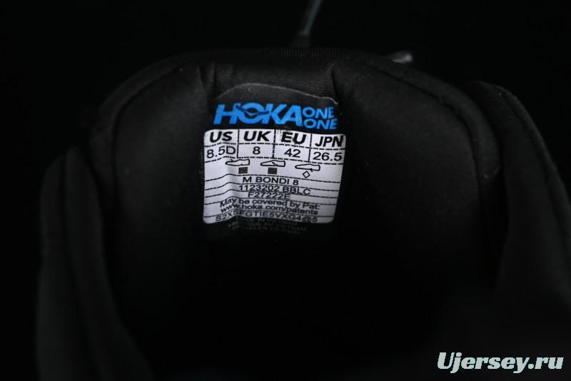 HOKA ONE ONE Bondi 8 Functional Cushioned Running Shoes with Engineered Mesh Upper - 1123202 BBLC