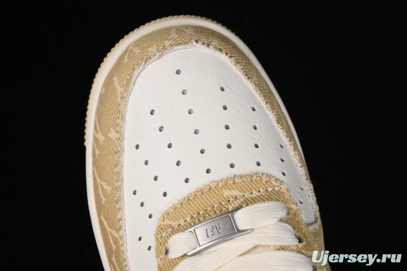 Nike Air Force 1 '07 Low LV Collaboration - Khaki Double Swoosh Low-Top Casual Sneakers - HD1968-027